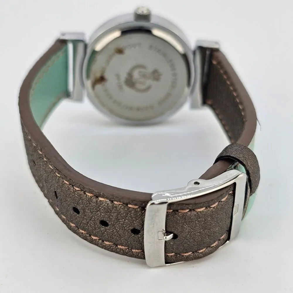 Premier Designs Women Watch Reversible Bands‎ 35MM Brown Green Bands New Battery